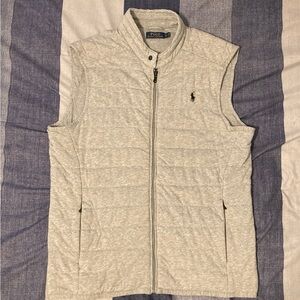 Polo RL Mens Full Zip Thermal Vest Sz L Grey